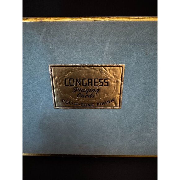 Vintage Congress Woody Woodpecker Playing Cards Cellu-Tone Finish Blue & Red Dec - Picture 2 of 13